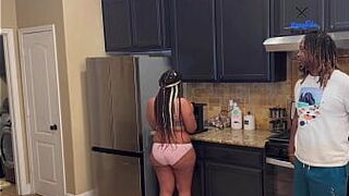 Big Booty Stepmom Home Alone With Stepson On New Years He Stick His Throbbing Big Cock Inside Of Her Until He Filled Her Stomach With Cum - porn video