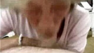 Horny granny sucking dick really hard - porn video