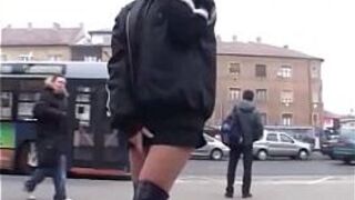 girl pees in public - porn video