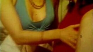 Two Girls Warm up Before Foursome Orgy - porn video