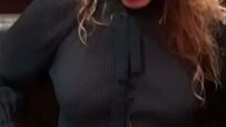 Flashing my body in public in a restaurant - porn video