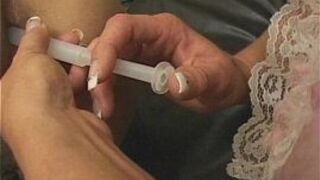 Young transsexual rides huge strapon - porn video